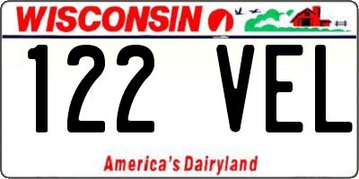 WI license plate 122VEL