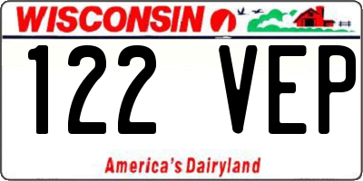 WI license plate 122VEP