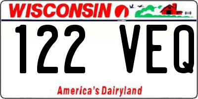 WI license plate 122VEQ