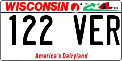 WI license plate 122VER