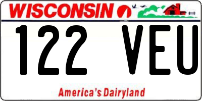 WI license plate 122VEU