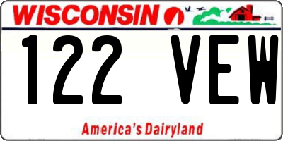 WI license plate 122VEW