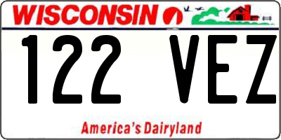 WI license plate 122VEZ