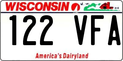WI license plate 122VFA