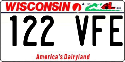 WI license plate 122VFE