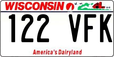 WI license plate 122VFK