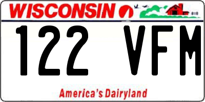 WI license plate 122VFM
