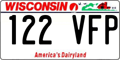 WI license plate 122VFP
