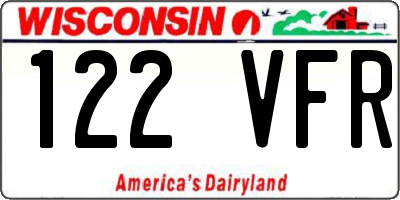 WI license plate 122VFR