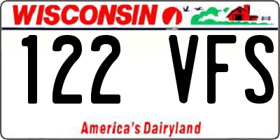 WI license plate 122VFS
