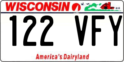 WI license plate 122VFY