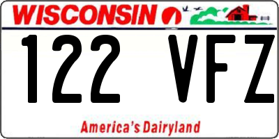 WI license plate 122VFZ
