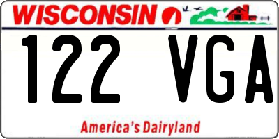 WI license plate 122VGA