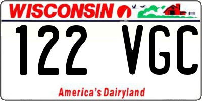 WI license plate 122VGC
