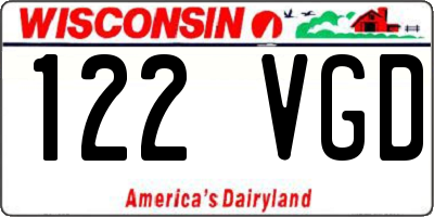 WI license plate 122VGD