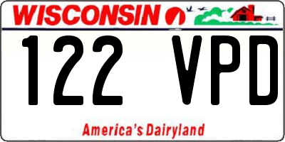 WI license plate 122VPD