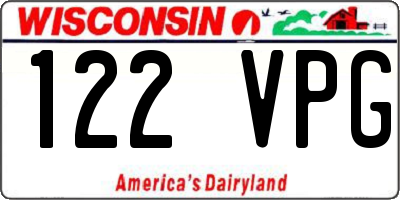 WI license plate 122VPG