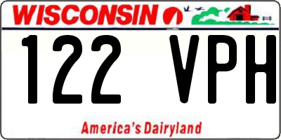 WI license plate 122VPH