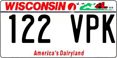 WI license plate 122VPK
