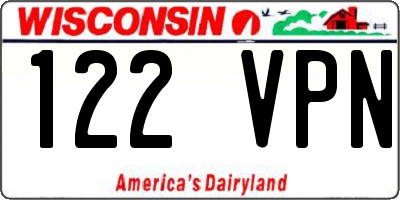 WI license plate 122VPN