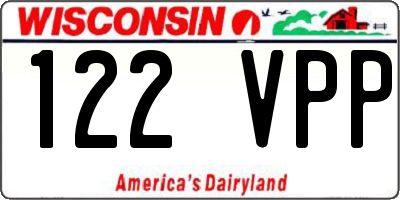 WI license plate 122VPP
