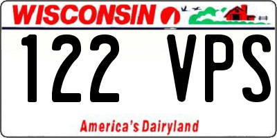 WI license plate 122VPS