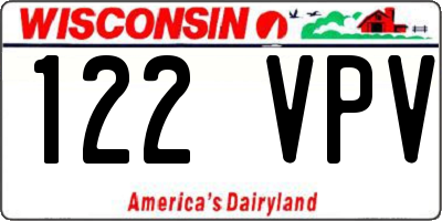 WI license plate 122VPV