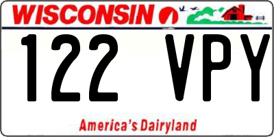 WI license plate 122VPY