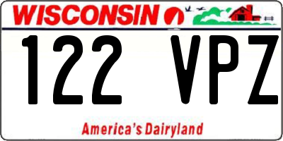 WI license plate 122VPZ