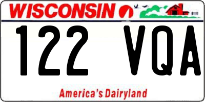 WI license plate 122VQA