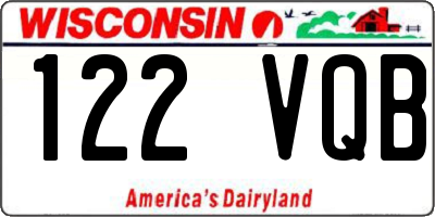 WI license plate 122VQB