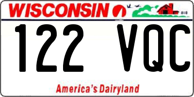 WI license plate 122VQC
