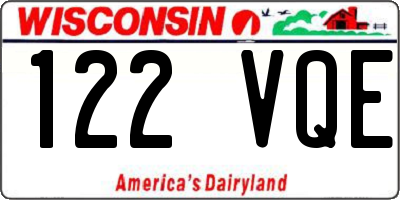 WI license plate 122VQE