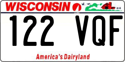 WI license plate 122VQF