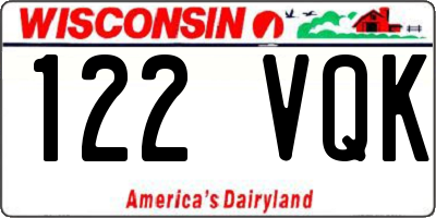 WI license plate 122VQK