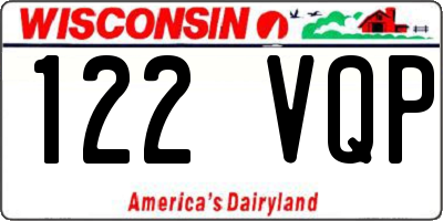WI license plate 122VQP