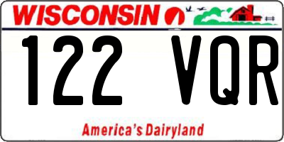 WI license plate 122VQR
