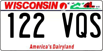 WI license plate 122VQS