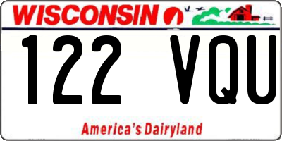 WI license plate 122VQU