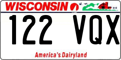 WI license plate 122VQX