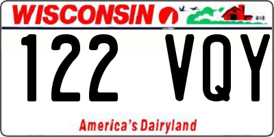 WI license plate 122VQY
