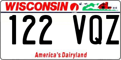 WI license plate 122VQZ