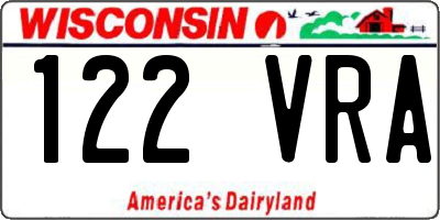 WI license plate 122VRA