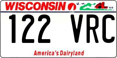 WI license plate 122VRC