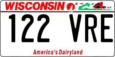 WI license plate 122VRE