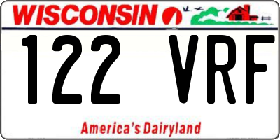 WI license plate 122VRF
