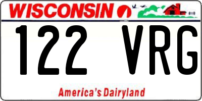 WI license plate 122VRG