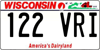 WI license plate 122VRI