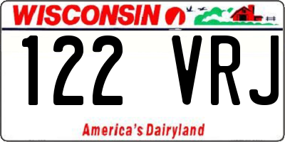 WI license plate 122VRJ