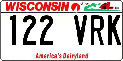 WI license plate 122VRK